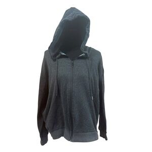 Women’s SHEIN charcoal gray zip up hoodie side pockets size M